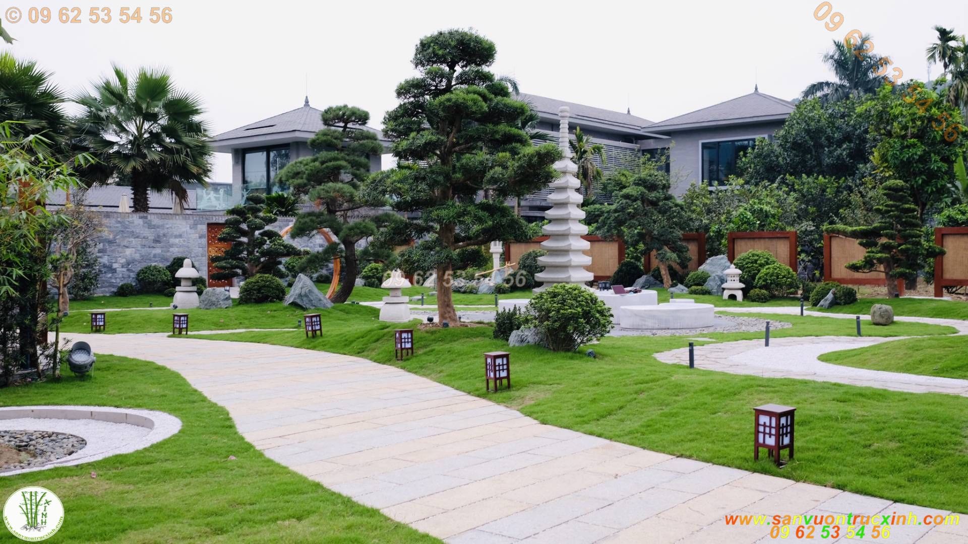 Thi công hoàn thiện sân vườn biệt thự theo phong cách Nhật Bản